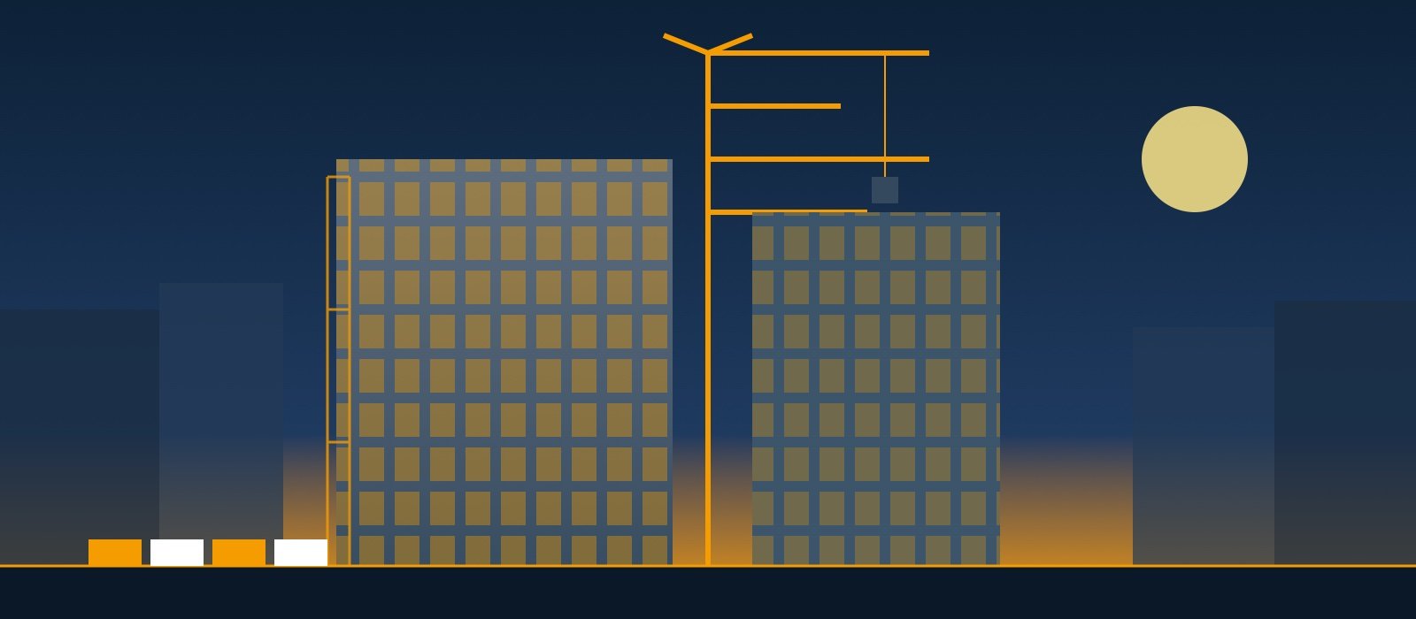 Civil construction — high-rise building with crane