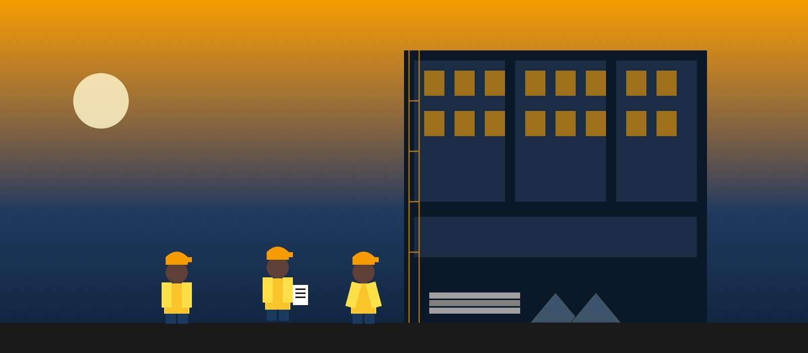Workers on site — safety-equipped team at Tancon project